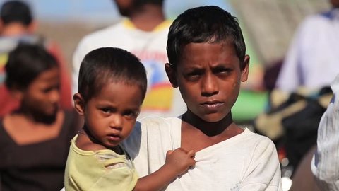 RAKHINE STATE, MYANMAR - NOVEMBER 05 : Hundreds of Muslim Rohingya are suffering severe malnutrition in overcrowded camps in Myanmar's Rakhine state, on NOVEMBER, 2015 in Sittwe, Myanmar.