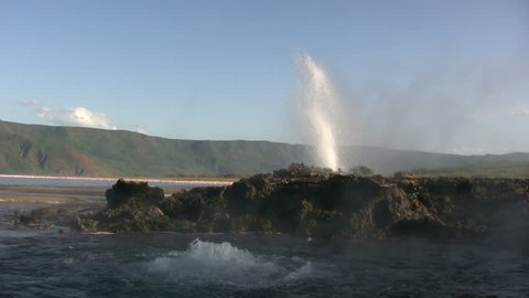 Hot geysers and hot springs in the rift valley