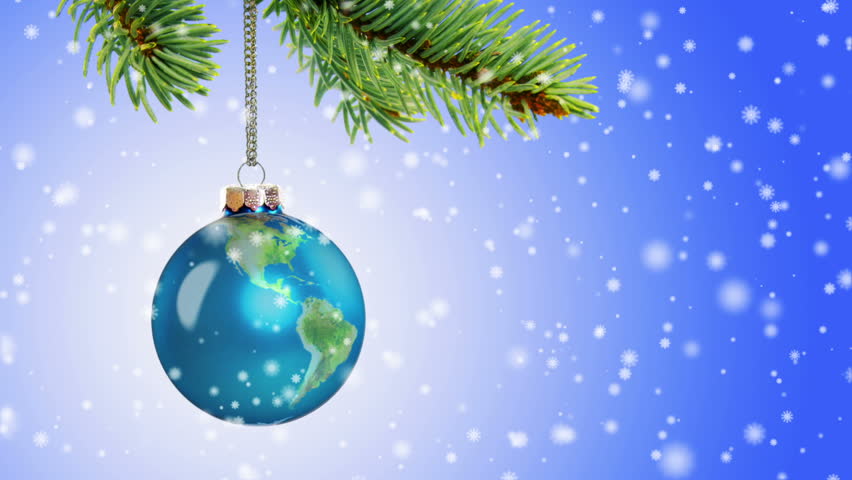 Loopable Earth Globe Christmas Ornament 