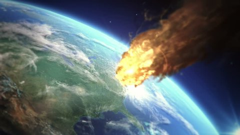Burning meteor heading to earth atmosphere very realistic motion and vfx Extreme details in HD