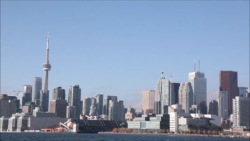 Toronto city skyline viewed from the easr