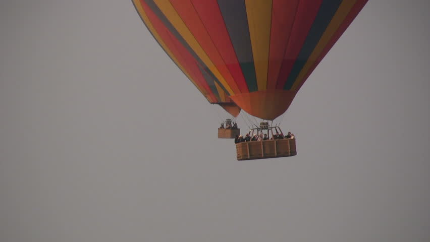 Hot air balloons in flight