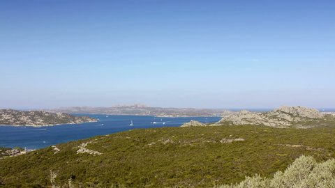 view of Maddalena Archipelago and Caprera island, Sardinia, Italy