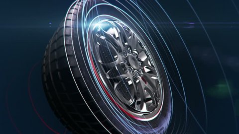 a creation of a elegant wheel concept with glow splines extreme resolution for intro etc.