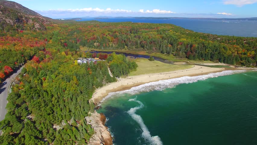 Acadia National Park Coast, Maine aerial view