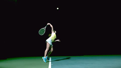 Tennis serve in slow motion - second take