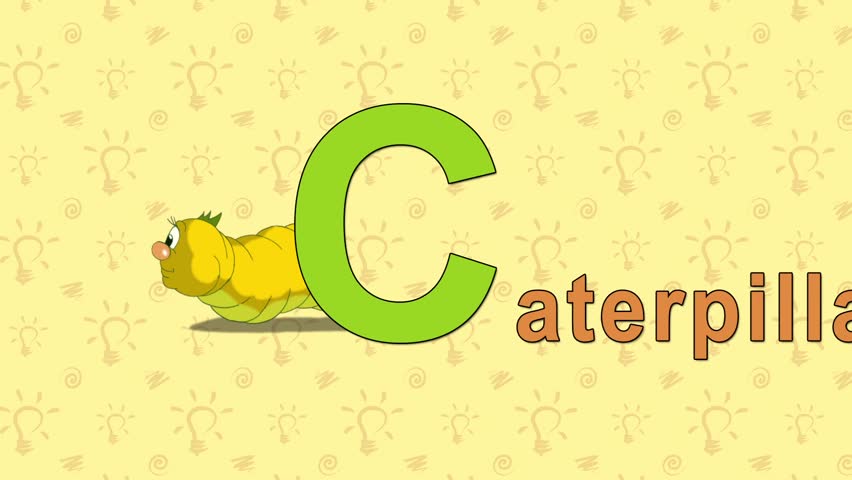 Caterpillar. English Zoo Alphabet - Stock Footage Video (100% Royalty ...