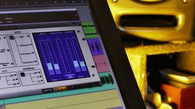 music  studio monitor sound wave graph