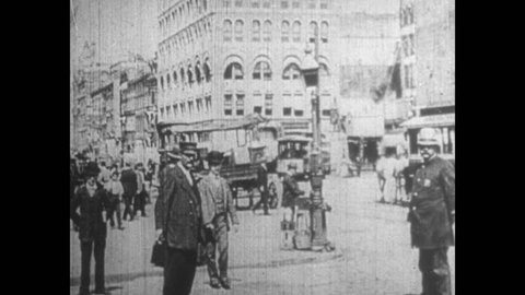 UNITED STATES 1900s: Broadway in the 1900s with Immigrants and Settlers in the Streets of New York