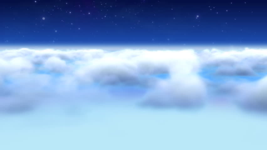 Yin Yang symbol above clouds