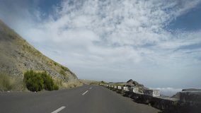 Video clip. Drivers view, mountain road. Madeira, Portugal
