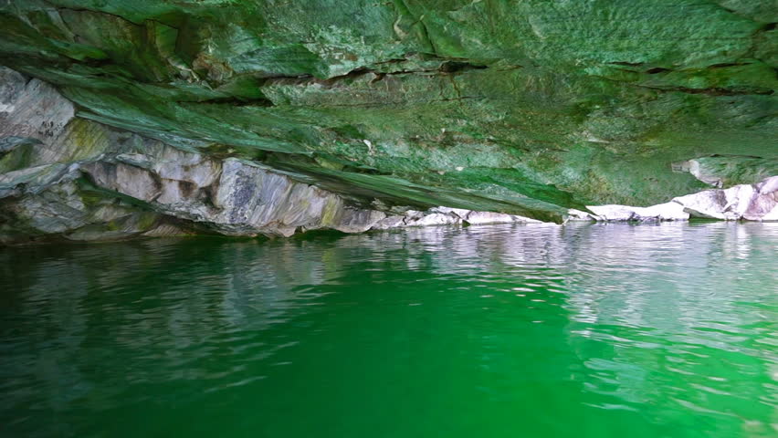 Cave in marble quarry in Ruskeala, Karelia, Russia