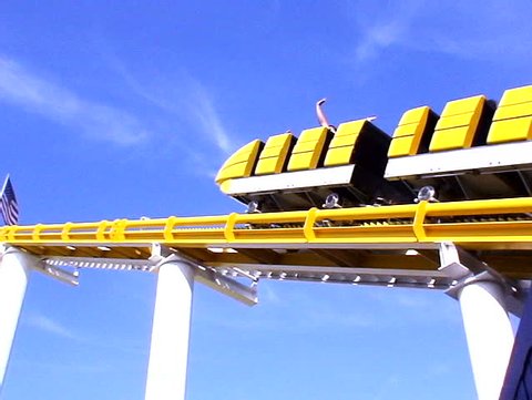 editorial video clip of people on a roller coaster ride