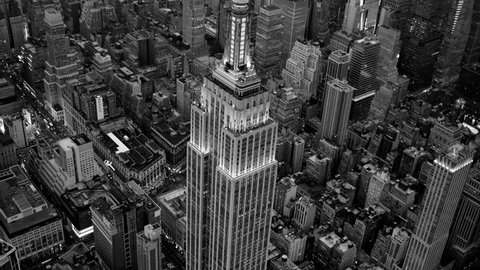 NEW YORK CITY - CIRCA NOV 2015 - black and white background of the empire state building