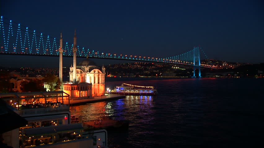 Istanbul Ortakoy ( Mecidiye ) Mosque - with Bosphorus Bridge - Turkey HD 1920 x