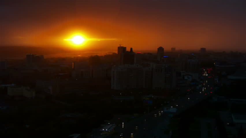 Sunset at Novosibirsk, Russia