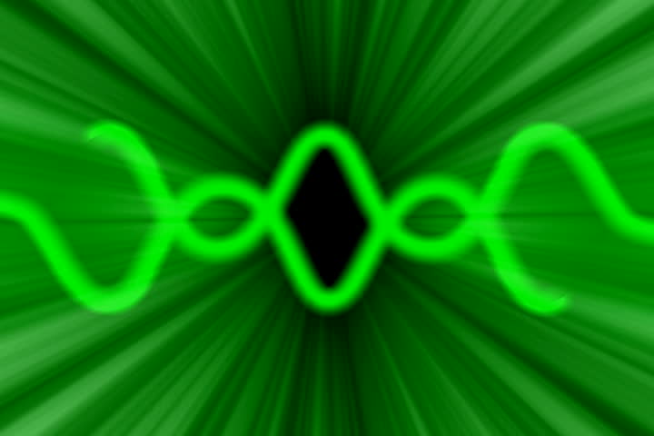 green glowing rays background interlaced