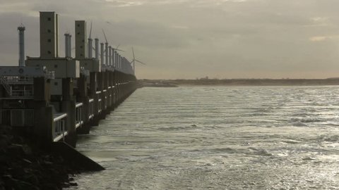 The Oosterschelde barrier / Eastern Scheldt storm surge barrier in Zeeland - Netherlands