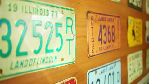 MOSCOW - JAN 18, 2015: Registration numbers on wall in Beverly Hills Diner - network of stylized American restaurants in Moscow