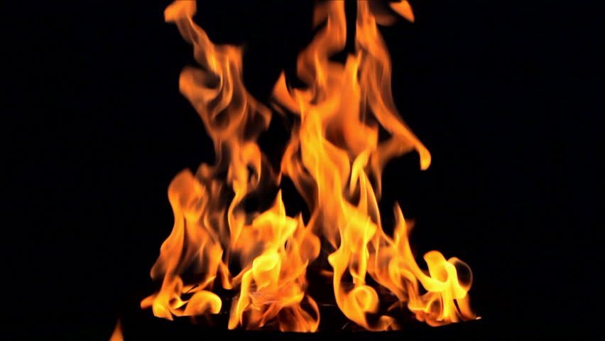 Fire flame on black background SLOW MOTION LOOPING