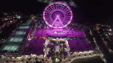 Aerial shot of the Orlando Eye ferris wheel