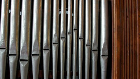 The big steel organ inside the Orel church. One of the famous objects inside the church