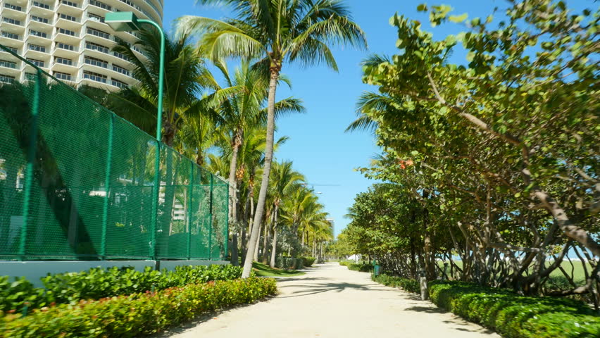 Stock video Atlantic Way Beach path Bal Harbour FL