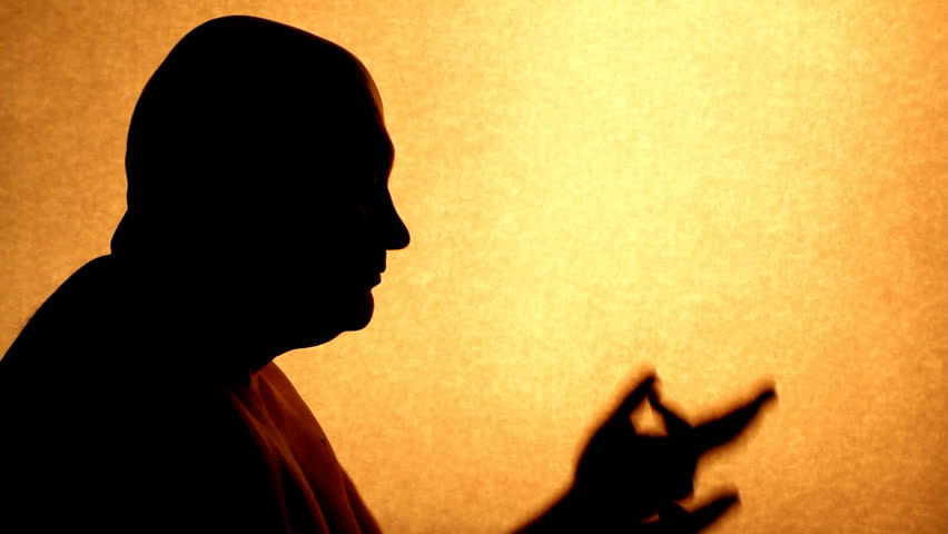 Silhouette talking man
