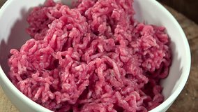 Minced beef Meat (not loopable, rotating 4K UHD footage)