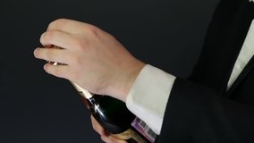 Opening a bottle of Champagne HD