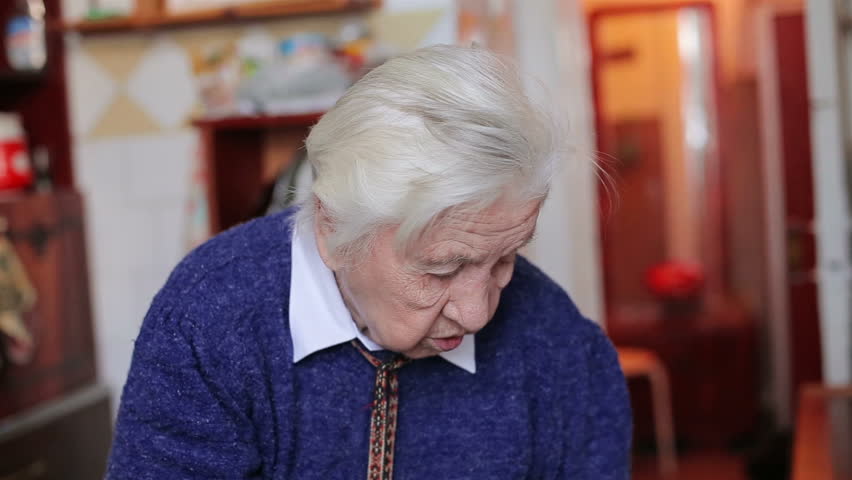 The old grandmother in the kitchen