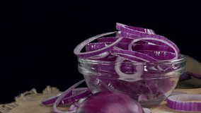 Rotating Red Onion Rings (not loopable, 4K)