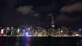 4K Timelapse of Hong Kong at Night. 4K Ultra HD 3840x2160 Video Clip