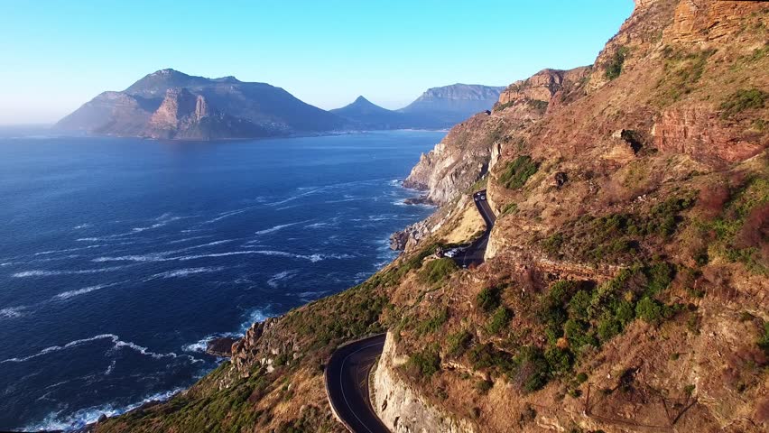 Cape Town Flying Over Chapman's Peak Drive and the Ocean - 4K Drone Footage