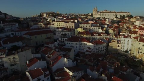 Amazing Skyline from Alfama in a beautiful day, Lisbon, Portugal
