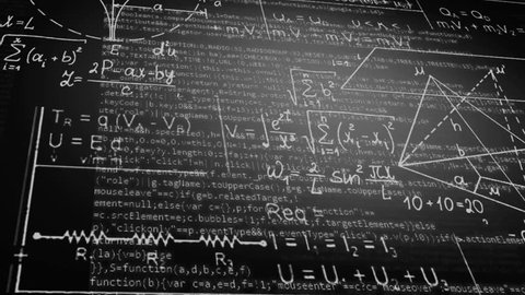 Animation White Mathematical Formulae Geometric Drawings Stock Footage ...
