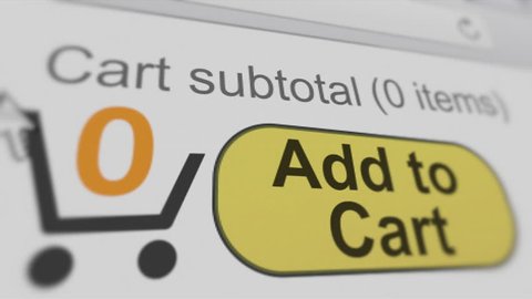 4K: Add To Cart. Shopping And Buying A Product Online