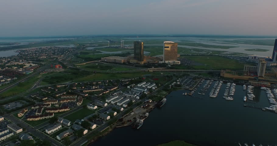 Atlantic City featuring ac, aerial view, boardwalk, casino.