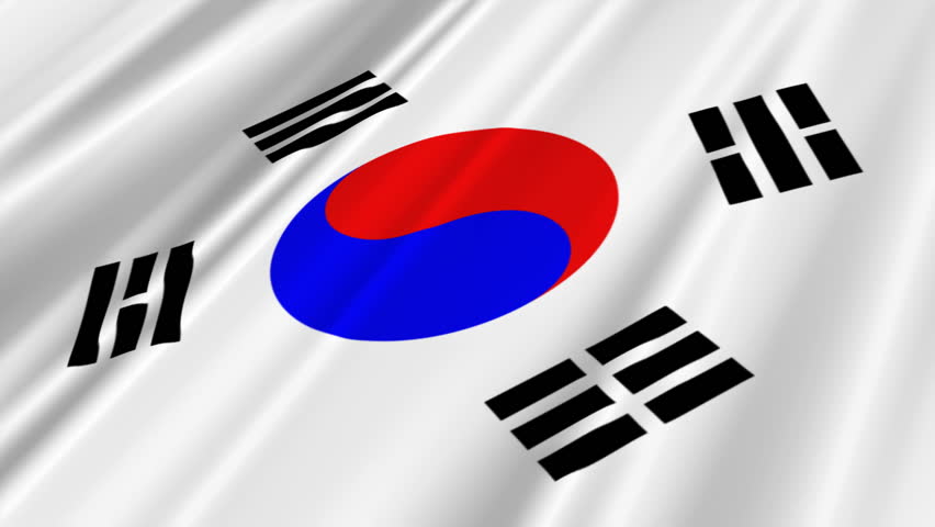  South  Korea  Flag  Loop 2 Stock Footage Video 100 Royalty 