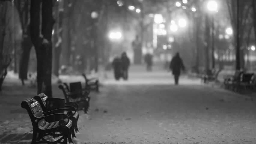 footpath in a fabulous winter city park
