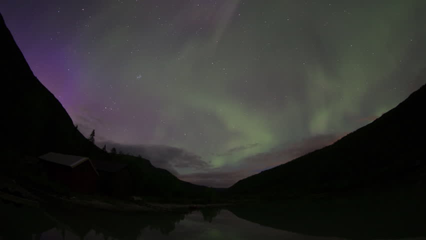 stunning aurora borealis captured in norway in mountain landscape