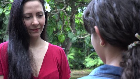 Mother Daughter Posing Together Stock Footage Video (100% Royalty-free