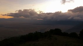 Dramatic clouds and sunrise in Ngorongoro