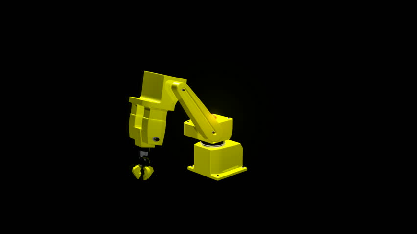 Yellow robotic arm moving Seamless Loopable HD 1080i