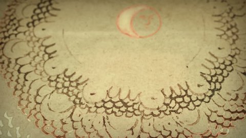 Old texts. The animated appearance of the page of Voynich manuscript Video de stock
