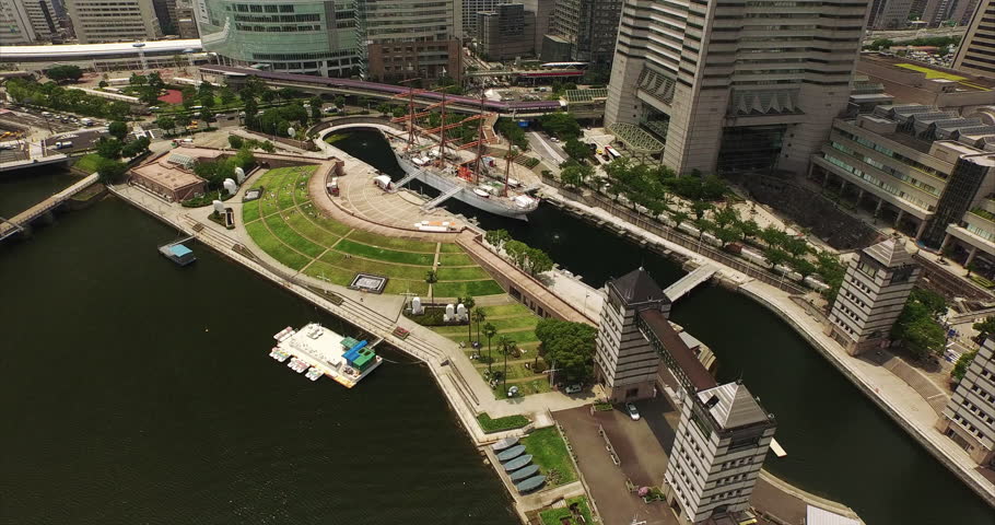 Yokohama (Japan 2015) Aerial Footage.
