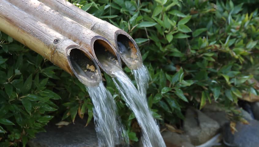 Details of a bamboo fountain | stock clip #1377370 | Stock Clips