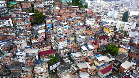 Aerial footage of Rio de Janeiro Favela