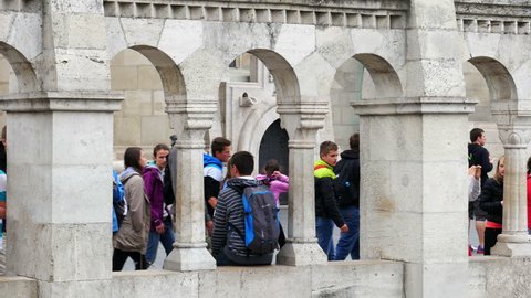 BUDAPEST - HUNGARY, AUGUST 2015: castle, fisherman's bastion view