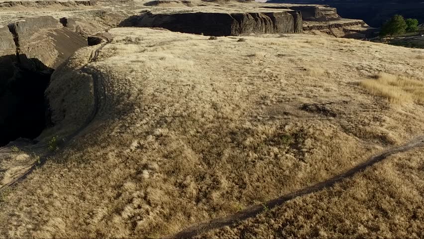 High altitude Palouse Falls, Washington aerial